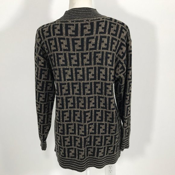 👉SOLD  Fendi Vintage Sweater Mock Neck Logo - Picture 7 of 13
